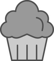 muffin lijn gevulde grijswaarden icoon ontwerp vector