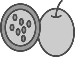 passie fruit lijn gevulde grijswaarden icoon ontwerp vector