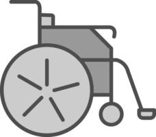 gehandicapt lijn gevulde grijswaarden icoon ontwerp vector