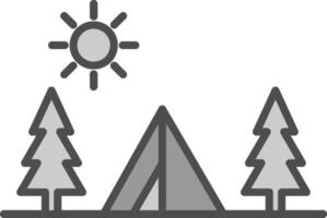 camping lijn gevulde grijswaarden icoon ontwerp vector