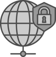 globaal veiligheid lijn gevulde grijswaarden icoon ontwerp vector