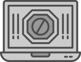 advertentie blocker lijn gevulde grijswaarden icoon ontwerp vector