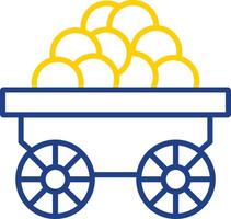 wagon lijn twee kleur icoon ontwerp vector