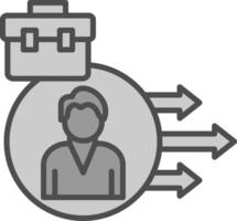 leiderschap nadering lijn gevulde grijswaarden icoon ontwerp vector