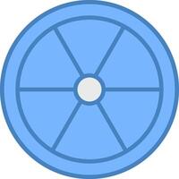 kleur wiel lijn gevulde blauw icoon vector