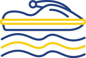 Jet ski lijn twee kleur icoon ontwerp vector