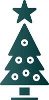 Kerstmis boom glyph helling icoon vector