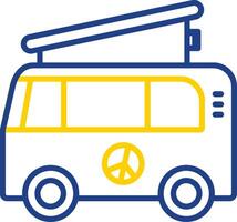 camper busje lijn twee kleur icoon ontwerp vector