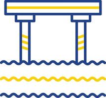 brug lijn twee kleur icoon ontwerp vector