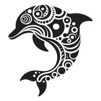 tribal patroon dolfijn illustratie Aan een wit achtergrond vector