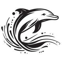 tribal patroon dolfijn schets illustratie vector