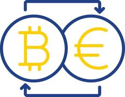 bitcoin wisselaar lijn twee kleur icoon ontwerp vector