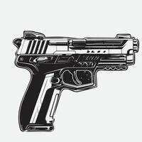 een zwart en wit illustratie ontwerp van de sig sauer p320 scherpstellen vector