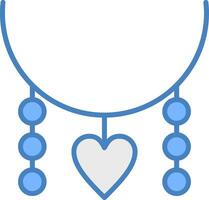 ketting lijn gevulde blauw icoon vector