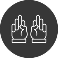 handen lijn omgekeerd icoon ontwerp vector
