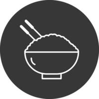 Chinese voedsel lijn omgekeerd icoon ontwerp vector