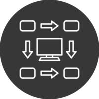 workflow lijn omgekeerd icoon ontwerp vector