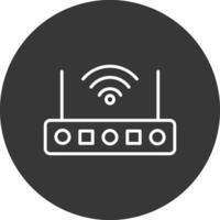 Wifi router lijn omgekeerd icoon ontwerp vector