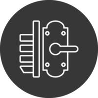 deur slot lijn omgekeerd icoon ontwerp vector