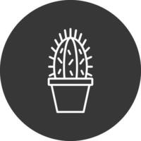 cactus lijn omgekeerd icoon ontwerp vector