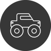 monster vrachtauto lijn omgekeerd icoon ontwerp vector