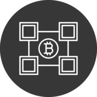 blockchain blockchain lijn omgekeerd icoon ontwerp vector