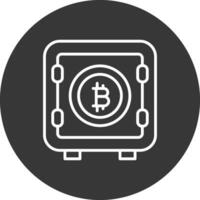 bitcoin opslagruimte lijn omgekeerd icoon ontwerp vector