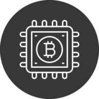 bitcoin werkwijze lijn omgekeerd icoon ontwerp vector