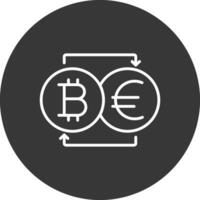 bitcoin wisselaar lijn omgekeerd icoon ontwerp vector