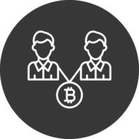 bitcoin handel lijn omgekeerd icoon ontwerp vector