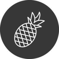 ananas lijn omgekeerd icoon ontwerp vector