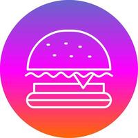 hamburger snel voedsel lijn helling cirkel icoon vector