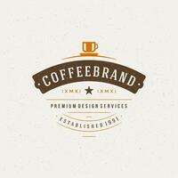 koffie winkel ontwerp element in wijnoogst stijl voor logotype vector