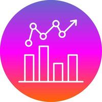 bar diagram lijn helling cirkel icoon vector