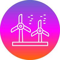 wind turbine lijn helling cirkel icoon vector
