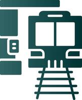 trein station glyph helling icoon vector
