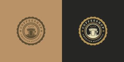 koffie of thee winkel logo sjabloon illustratie met Boon silhouet mooi zo voor cafe insigne ontwerp en menu decoratie vector