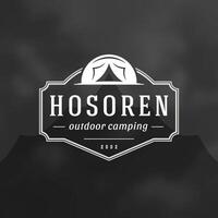 Woud camping logo embleem illustratie. vector