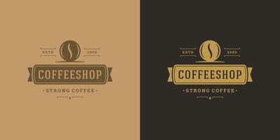 koffie winkel logo sjabloon illustratie met Boon silhouet mooi zo voor cafe insigne ontwerp en menu decoratie vector