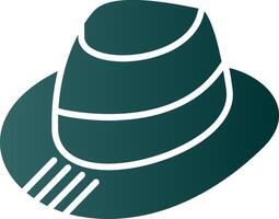 fedora glyph helling icoon vector