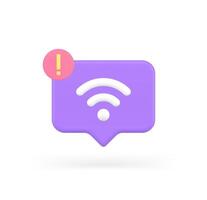 internet wi fi netwerk fout storing draadloze Wifi signaal snel tips 3d icoon realistisch vector