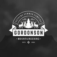 Woud camping logo embleem illustratie. vector