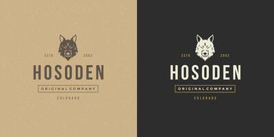 wolf hoofd logo embleem illustratie silhouet voor overhemd of afdrukken postzegel vector