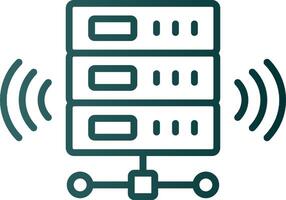 draadloze databank lijn helling icoon vector