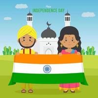 platte india onafhankelijkheidsdag achtergrond vector