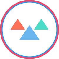 driehoeken vlak cirkel icoon vector