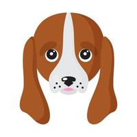 vector cartoon hond gezicht van basset hound ras.