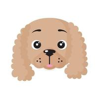 vector cartoon hond gezicht van Amerikaanse cocker spaniel ras.