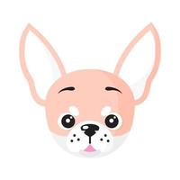 vector cartoon hond gezicht van chihuahua ras.