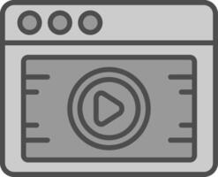 video lijn gevulde grijswaarden icoon ontwerp vector